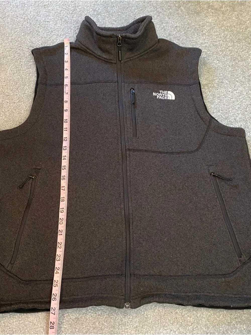 The North Face Mens Gray Full‎ Zip Vest Pockets XL